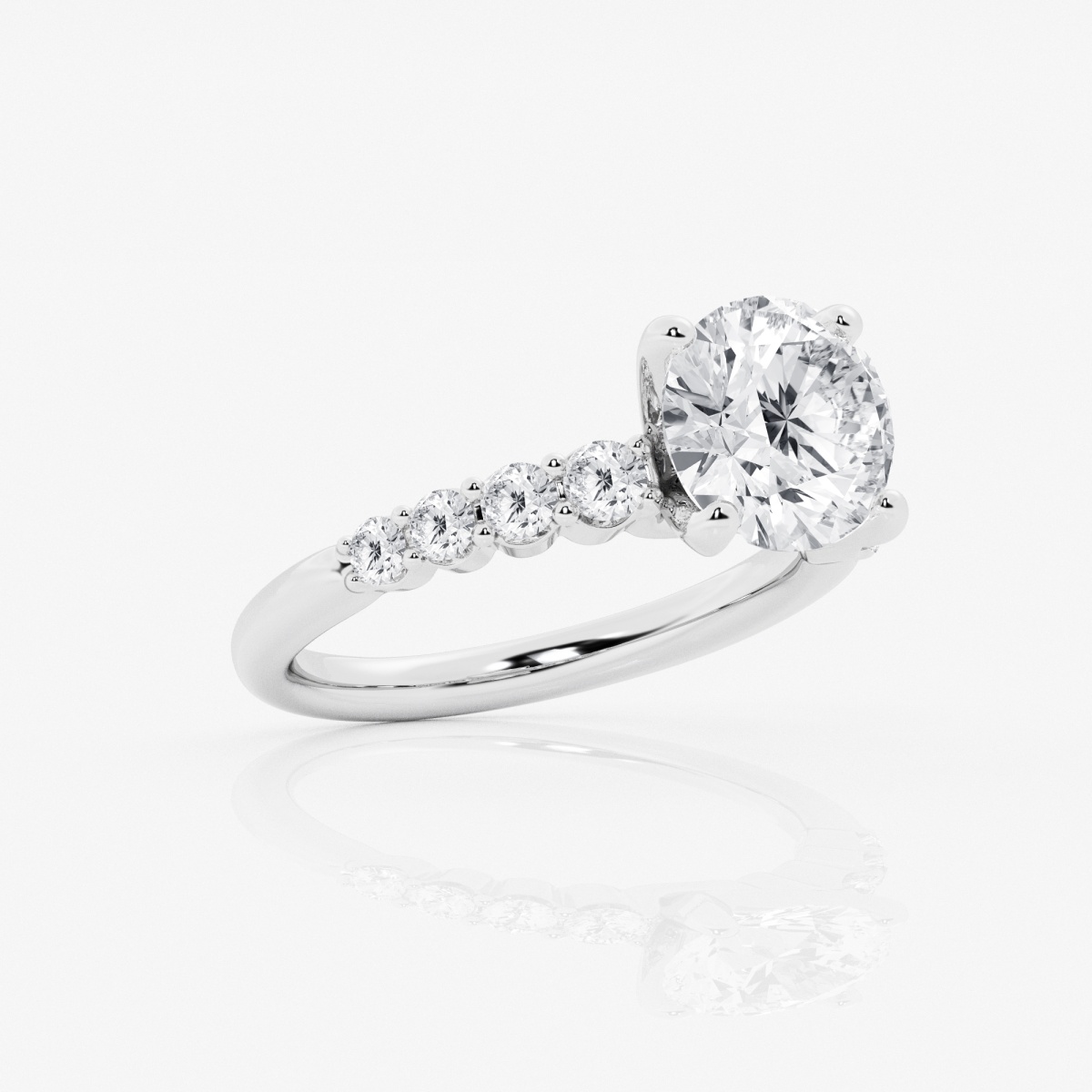 Additional Image 1 for  3 ctw Round Lab Grown Diamond Graduated Engagement Ring