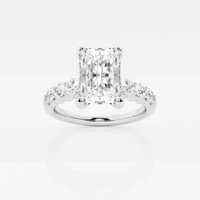 2 ctw Radiant Lab Grown Diamond Graduated Engagement Ring