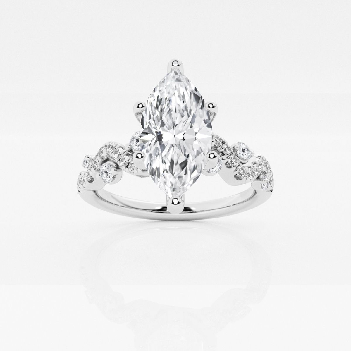1 1/8 ctw Marquise Lab Grown Diamond Vine Engagement Ring