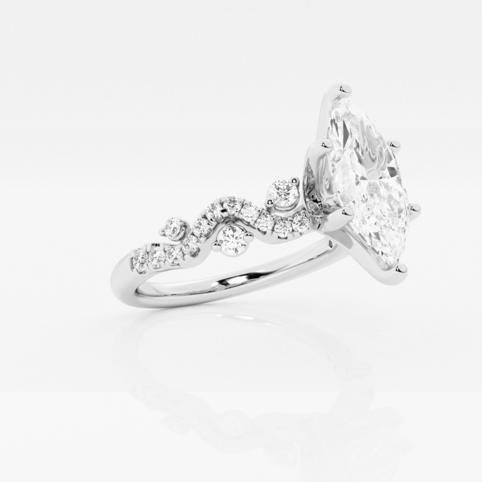 Additional Image 1 for  1 1/8 ctw Marquise Lab Grown Diamond Vine Engagement Ring