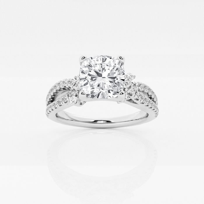 2 ctw Cushion Lab Grown Diamond Petite Bow Engagement Ring