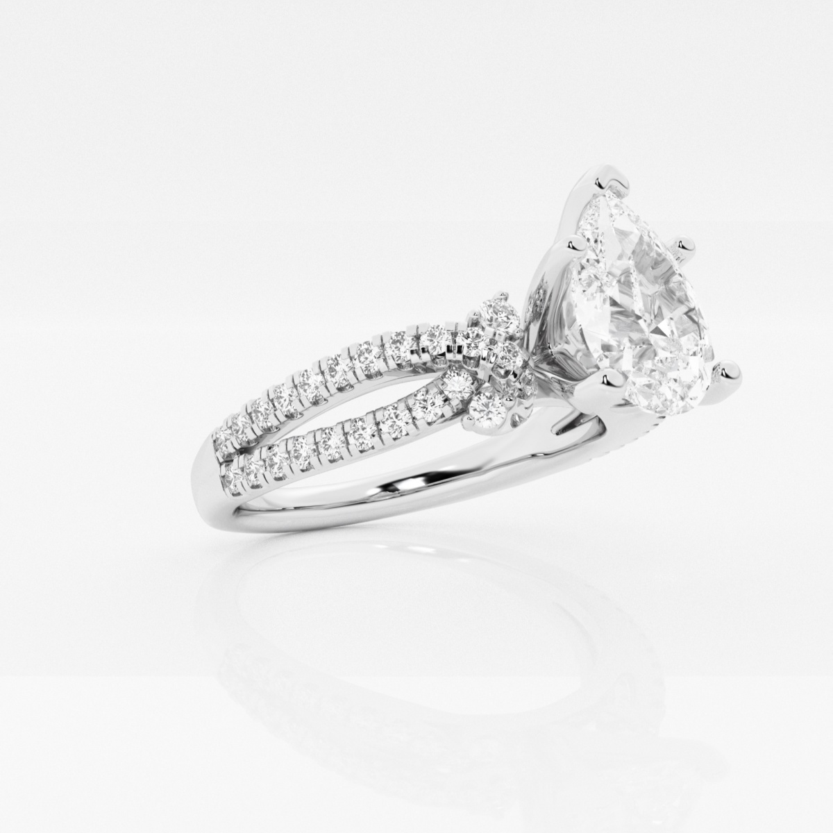 Additional Image 1 for  2 ctw Pear Lab Grown Diamond Petite Bow Engagement Ring