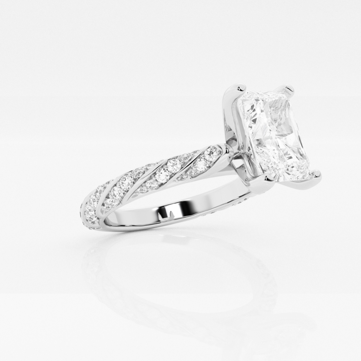 Additional Image 1 for  2 ctw Radiant Lab Grown Diamond Ribbon Engagement Ring