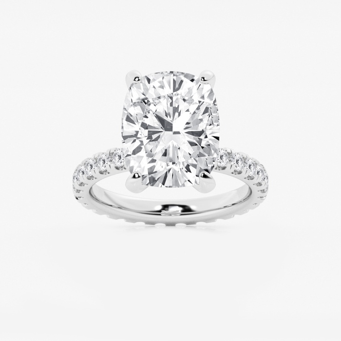 Elongated Cushion Eternity Solitaire Engagement Ring