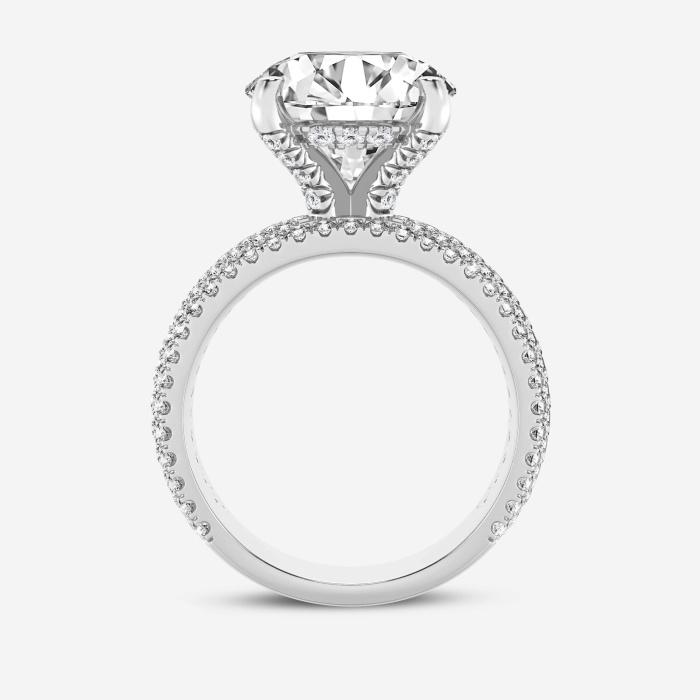 3 7/8 ctw Round Lab Grown Diamond Hidden Halo Engagement Ring